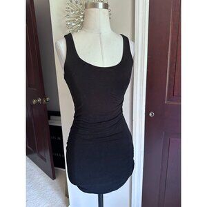 Lush black sleeveless dress with ruched sides fits Small